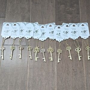 61 Gold Key Shaped Bottle Openers